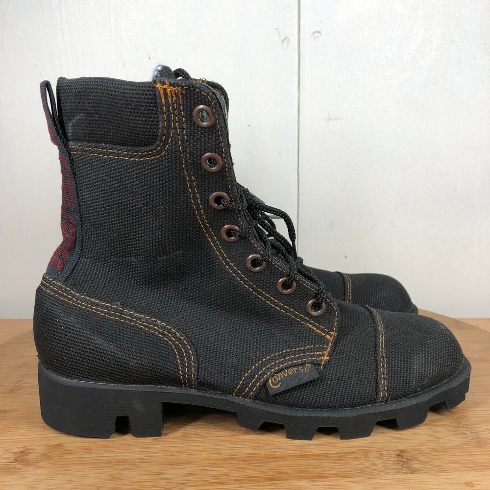 Vintage Converse Shoes Mens 6.5 W's 8.5 Boots Tactical Canvas Military USA Made